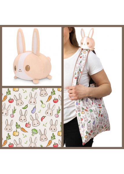 Veggie Bunny Plushie Tote Bag - TeeTurtle